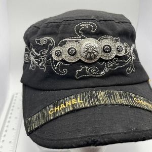 Silver black y2k hat